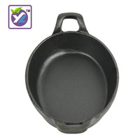 Poêle en fonte, petite poêle à frire, mini-friteuse à œufs, plaque ovale à double poignée pour poisson, cocotte, compatible four, gaz/induction