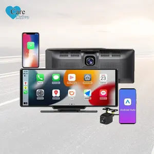 Carplay CareDrive 10.26 इंच लिनक्स प्रणाली के साथ दोहरी लेंस Dvr एंड्रॉयड-ऑटो नेविगेशन 4K Hd स्क्रीन कार ब्लैक बॉक्स