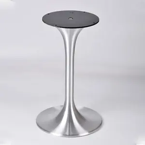 Trompet masa tabanı döküm alüminyum Metal kahve yemek lale kaide yan masa tabanı
