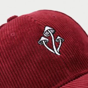 New Three Piece Mushroom Embroidered Corduroy Women's Baseball <b>Hats</b> With Sun protection Outdoor Travel Snapback Caps <b>for</b> Men - Product Image 6