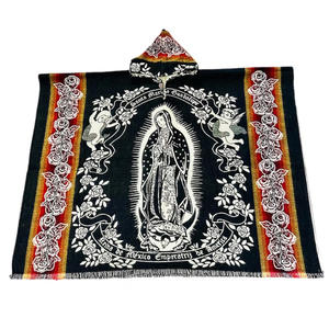<span class=keywords><strong>Poncho</strong></span> d'hiver fait à la main <span class=keywords><strong>en</strong></span> <span class=keywords><strong>alpaga</strong></span> Virgen De Guadalupe Notre Dame Guadalupe Imprimé Mexicain Virgen Mary Design <span class=keywords><strong>Poncho</strong></span> pour enfants - Product Image 6