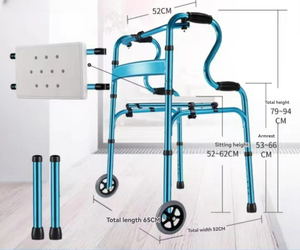 Idoso permanente <span class=keywords><strong>Walker</strong></span> & Rollator deficientes reabilitação Walking Aid com apertos de mão confortáveis para os idosos - Product Image 3