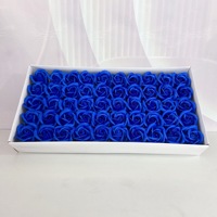 Fleur de Bain Artificielle 50pcs Par Boîte Rose 3 Couches Fleurs de Savon 5cm Tête Mousse Savon Fleur Roses pour Mariage et Saint Valentin