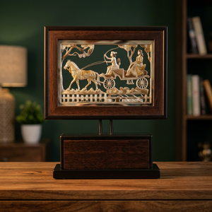 Chariot à chevaux du Bengale occidental, chariot à chevaux traditionnel, chariot à chevaux décoratif, ensemble de chariots à chevaux artisanaux - Product Image 2