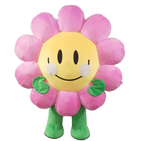 Disfraces Inflables de Mascotas con Diseño de Flor para Adultos, Trajes de Cosplay de 2.2m, Inflables Publicitarios con Diseño de Flor y Planta