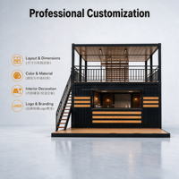 Restaurant modulaire préfabriqué en conteneur avec équipement de cuisine complet, restaurant en conteneur de restauration rapide, fournisseur chinois