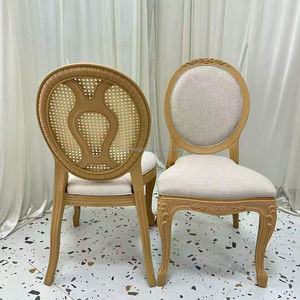 New Design Vintage Rustic <b>Plastic</b> Resin Louis Chair Round <b>Mesh</b> Back Wedding Wood Grain Banquet Chair - Product Image 2