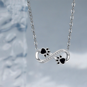 High Quality Sterling Silver Infinity Elegant <b>Pet</b> <b>Memorial</b> Jewelry Necklace with Sparkling Accents Perfect <b>Gift</b> for <b>Pet</b> Lovers - Product Image 2