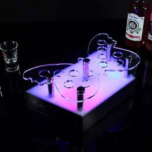 Bandeja de chupito LED Bandeja de servicio de vidrio de chupito giratorio Acrílico - Product Image 6