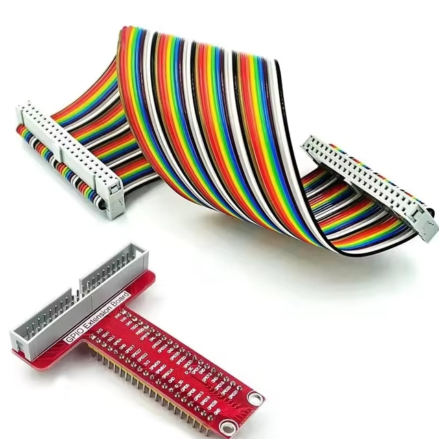 ZYSY EGBO T Type GPIO Breakout Expansion Board Adapter with 20cm FC40 Pin Flat Ribbon Cable for Raspberry Pi 3 2 Model B B+