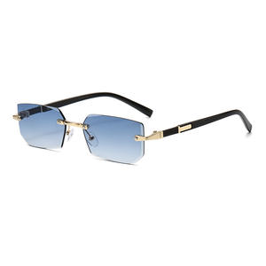 Lunettes <span class=keywords><strong>de</strong></span> soleil rectangulaires sans monture Lmamba 1583 Classic Brand, métalliques, pour femmes et hommes, lunettes <span class=keywords><strong>de</strong></span> soleil <span class=keywords><strong>de</strong></span> créateur. - Product Image 5