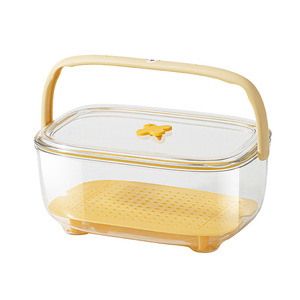 Contenedor Portátil para Almacenamiento de Alimentos, Rectangular, Color Amarillo Vitalidad, con Asa, para Frutas, Uso en Exteriores - Product Image 1