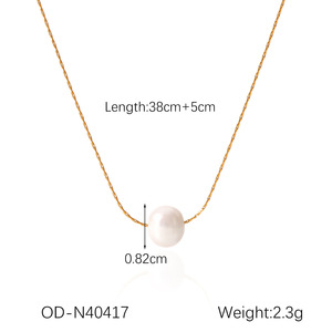 XL582 l'Popolare Gioiello in Acciaio Inossidabile, Elegante Collana di Perle in Stile Francese a Forma di Fiore - Product Image 2