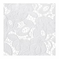 Tela de encaje de guipur blanca con calado, cordón pesado, soluble en agua, floral, doble capa, bordado 3D, tela de malla para confección de vestidos