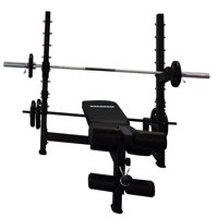 Banc de musculation multifonction réglable |   Banc de musculation robuste en fer pour la musculation à domicile, noir, unisexe