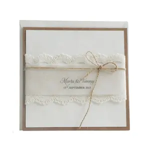 2023 rustic wedding handmade wedding card invitations in paper