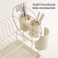Égouttoir de cuisine double couche autoportant non pliable, facile à assembler, pour le rangement de vaisselle et d'assiettes