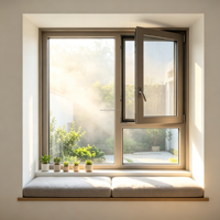 Ventana Abatible de Aluminio a Medida con Doble Acristalamiento Templado y Recubrimiento en Polvo para Proyectos