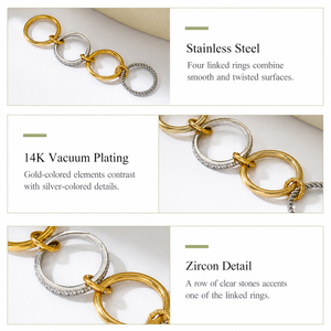 Ensemble de bagues géométriques modernes en or 9K, bijoux plaqués or 18K, sertissage pavé en argent, bande unie, unisexe, pour usage quotidien - Product Image 3