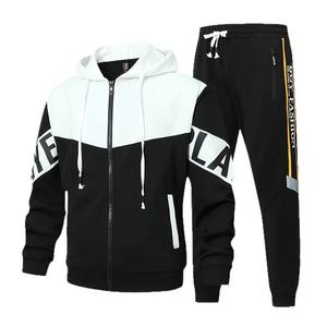 Felpa estiva Casual da uomo in velluto blu traspirante con stampa termica intrecciata a caldo metodo di tessitura autunno primavera Set di capispalla - Product Image 5