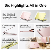 Coque transparente pour MacBook Neo 13 pouces, modèle 2026 A3404 avec puce A18 Pro, étui rigide avec béquille pliable