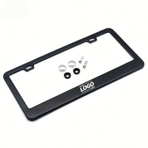 Custom Matte Aluminum License <b>Frame</b> With Screw Caps, Black Car Licenses Plate Covers Holders for Us Vehicles - Product Image 1