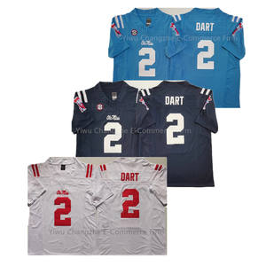 Grosir Ole Miss Rebels Jersey Sepak Bola 2 # Dart kualitas terbaik dijahit VP Jersey permainan sepak bola terbatas - Product Image 1