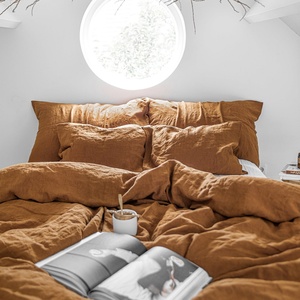 Ensemble de literie en lin pur 100 % personnalisé pour hôtel, housse de couette et draps de mariage – Vente en gros - Product Image 4