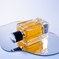 Flacon de parfum rectangulaire de luxe 100 ml avec bouchon noir, vaporisateur fin 30 ml 50 ml, flacons de parfum en verre, logo personnalisé disponible