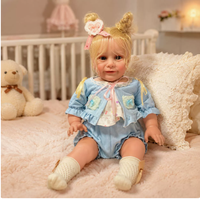 Poupée Reborn de 24 pouces, membres en vinyle, corps en tissu doux, poupée bébé réaliste peinte à la main, jouet compagnon pour enfants, cadeau d'anniversaire ou de vacances