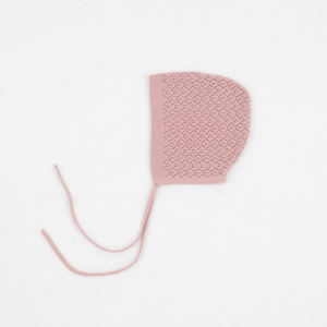 قبعة أطفال محبوكة مخصصة للأطفال جميلة وردية كلاسيكية من الجاكار الناعمة قبعة منسوجة قطنية لحديثي الولادة - Product Image 1