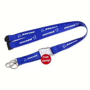 Custom Sublimation Printed 20mm Wide Aviation <b>Lanyard</b> <b>Lanyard</b> with Seatbelt Mini Buckle - Product Image 1