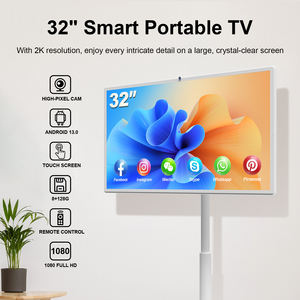 Televisor Portátil de 32 Pulgadas, Smart TV Móvil <span class=keywords><strong>con</strong></span> Pantalla Táctil Giratoria, Batería Integrada, Sistema Operativo Android, Televisor LCD <span class=keywords><strong>con</strong></span> Soporte de Pie - Product Image 2