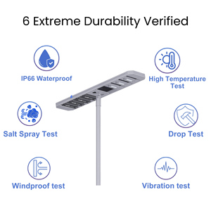 ヒシネ 150W 業務用ソーラーLEDポストトップソーラー街路灯 自己洗浄システム搭載 防水屋外IP66 - Product Image 4