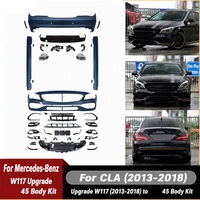 Kit de Conversión de Parachoques Delantero y Trasero Estilo 45 con Rejilla y Difusor para Mercedes-Benz Clase C W117 2011-2018