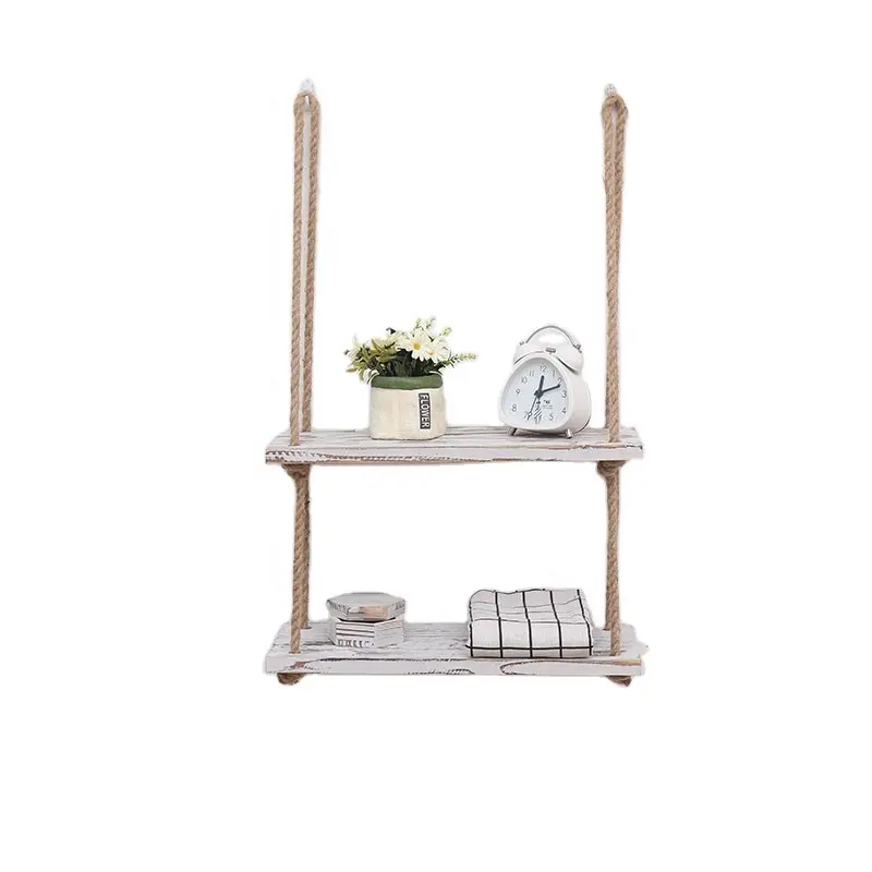 Wandre gale Rack Modern White Hanging Rustikale Wohnkultur Wohnzimmer möbel Rop Mount Floating Holz Wandre gal für die Wand