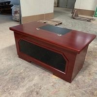 Bureau de direction moderne extensible en bois massif brun de luxe