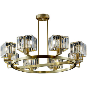Luxury All-Copper Postmodern Crystal Chandelier Minimalist Nordic Style <b>Dining</b> Living Room <b>Light</b> Bedroom Lobby Lighting Fixture - Product Image 2
