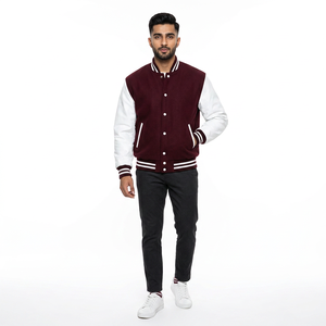 Premium Canvas Custom Varsity Letterman <b>Jacket</b> Front Logo Windproof Quilted Stand Collar Breathable Winter <b>Jacket</b> Wholesale <b>Men</b> - Product Image 1