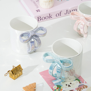 12oz Bow Handle <b>Ceramic</b> <b>Mug</b> High Quality Stocked Dishwasher Safe Business Economical Gift for Girls - Product Image 2