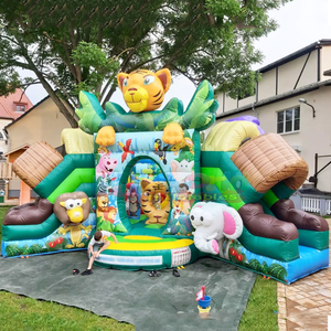 Aire de jeux gonflable <b>large</b> kids bouncy castle with <b>slide</b> combo bouncer inflatable jungle fun park - Product Image 4