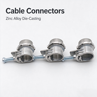 Connecteur de serrage de câble FMC AC MC en zinc moulé sous pression pour conduit flexible KO de 1/2 pouce, connecteur de selle à vis unique de 3/8 pouce