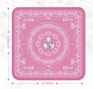 Gedgan Mahjong Mat Elegant Pink Lace Trim | Non-Slip Rubber Gaming Mat Noise Reducer | Mahjong Tiles <strong>Poker</strong> Cards Dominoes <strong>Board</strong> - Product Image 1