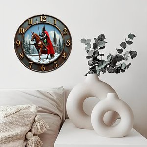 Round Wooden Wall <b>Clock</b> 25x25Cm Retro Numeral Design Quiet Home Cafe Bar Decor - Product Image 2