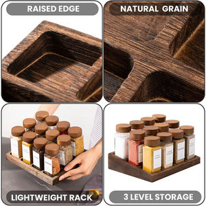 Vente chaude À La Main En Bois Palettes Plateau 12 Ensembles 4OZ 120ml Pots À Épices En Bambou Épice Rack Organisateur pour Cuisine En Gros - Product Image 3