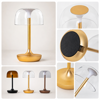 Lampe de table décorative en forme de dôme en or bronze noir de qualité supérieure avec LED pour hôtel, restaurant, café, bar, chambre