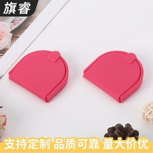 U Shaped Silicone Coin Purse Mini Portable Candy Color Solid Scarlet Home Storage Unisex Spring 2024 - Product Image 3