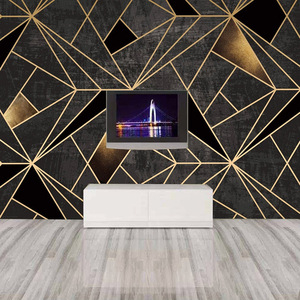 Papel Tapiz Mural 3D Personalizado, Decoración del Hogar, Negro, Creativo, Patrón Geométrico Abstracto, Fresco, Sala de Estar, Fondo de TV, Papel Fotográfico para Pared - Product Image 2