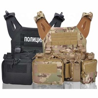 Gilet tactique durable en nylon unisexe avec système MOLLE, fermeture à fermoirs, léger, camouflage, respirant pour l'extérieur