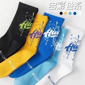 Teen Boys Crew Socks Sweat Absorbing Anti Odor Basketball Sports Socks Summer Style Mid Calf White Blue Black Yellow - Product Image 3